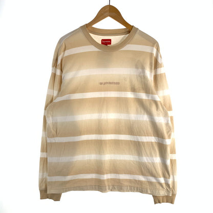 【中古品】【メンズ】 FADE STRIPE L/S TOPS 長袖Tシャツ カットソー ブランド 古着 149-260506-gm-31-fuz サイズ：S カラー：ベージュ ホワイト 万代Net店