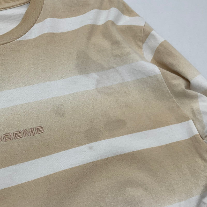【中古品】【メンズ】 FADE STRIPE L/S TOPS 長袖Tシャツ カットソー ブランド 古着 149-260506-gm-31-fuz サイズ：S カラー：ベージュ ホワイト 万代Net店