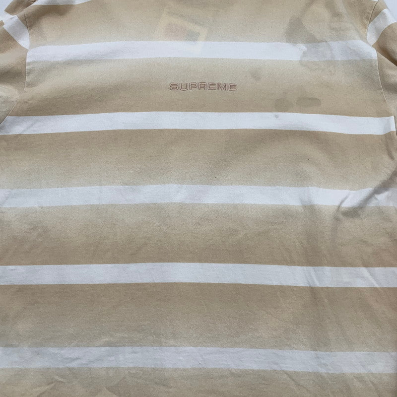 【中古品】【メンズ】 FADE STRIPE L/S TOPS 長袖Tシャツ カットソー ブランド 古着 149-260506-gm-31-fuz サイズ：S カラー：ベージュ ホワイト 万代Net店