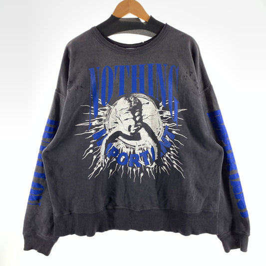 【中古品】【メンズ】 SAINT MICHAEL セントマイケル SM-YS1-0000-C36 NOTHING IMP KK_CRW SWT スウェット ブランド 古着 140-260505-mh-01-fuz サイズ：XL カラー：ブラック 万代Net店