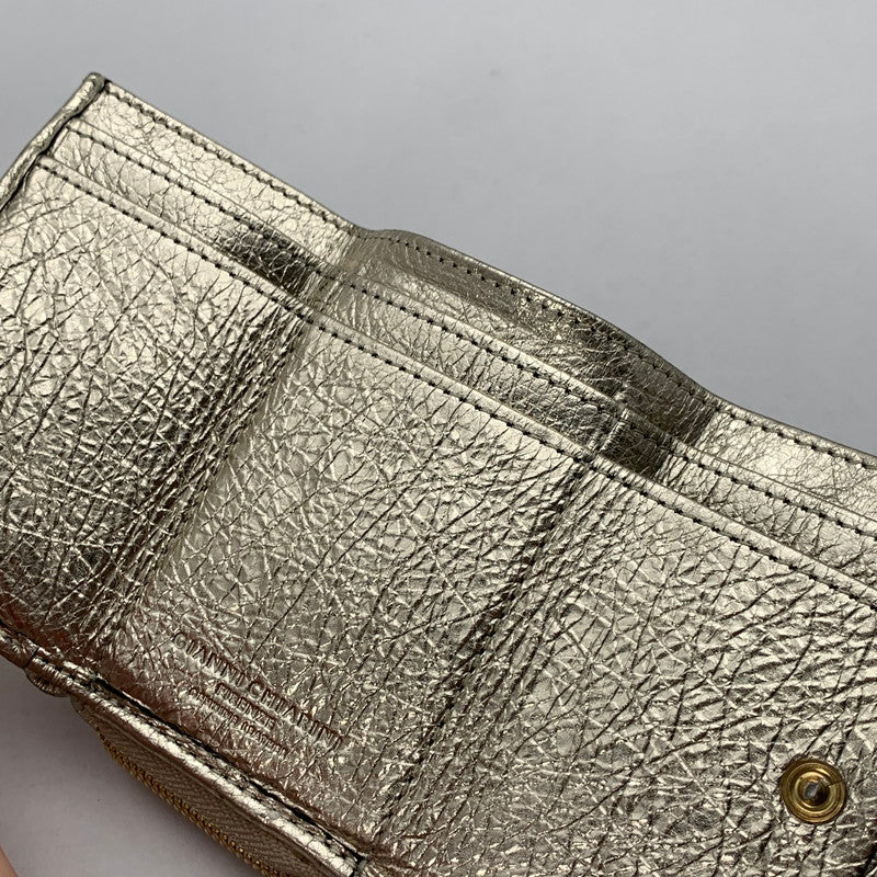 【中古品】【レディース】 GIANNI CHIARINI ジャンニキャリーニ 3つ折り財布 ブランド ウォレット 200-260505-gm-33-fuz カラー：シャンパンゴールド 万代Net店