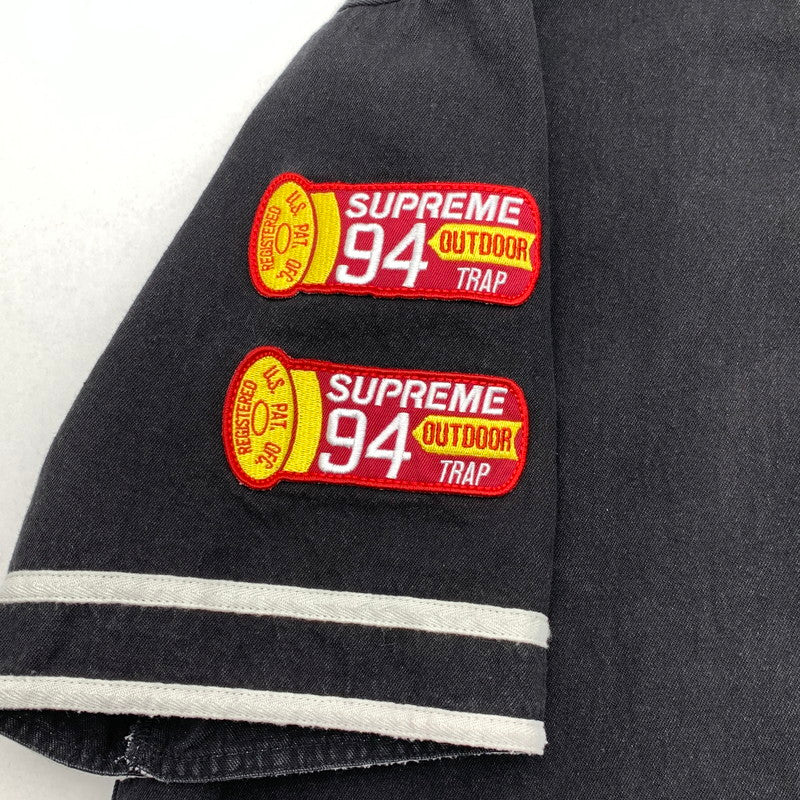 【中古品】【メンズ】 SUPREME シュプリーム 19SS PATCHES BASEBALL SHIRT ベースボールシャツ 半袖シャツ ブランド 古着 オーバーサイズ 149-260506-gm-18-fuz サイズ：L カラー：ブラック 万代Net店
