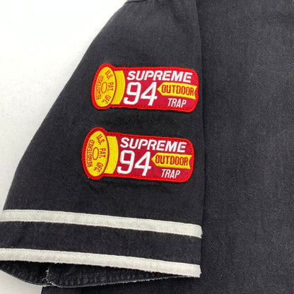 【中古品】【メンズ】 SUPREME シュプリーム 19SS PATCHES BASEBALL SHIRT ベースボールシャツ 半袖シャツ ブランド 古着 オーバーサイズ 149-260506-gm-18-fuz サイズ：L カラー：ブラック 万代Net店