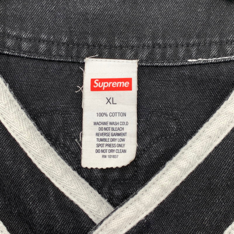 【中古品】【メンズ】 SUPREME シュプリーム 19SS PATCHES BASEBALL SHIRT ベースボールシャツ 半袖シャツ ブランド 古着 オーバーサイズ 149-260506-gm-18-fuz サイズ：L カラー：ブラック 万代Net店
