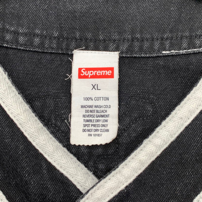 【中古品】【メンズ】 SUPREME シュプリーム 19SS PATCHES BASEBALL SHIRT ベースボールシャツ 半袖シャツ ブランド 古着 オーバーサイズ 149-260506-gm-18-fuz サイズ：L カラー：ブラック 万代Net店