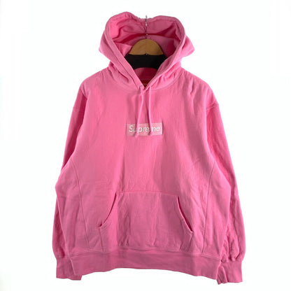 【中古品】【メンズ】 BOX LOGO HOODED SWEATSHIRT ボックスロゴ パーカー フーディー ブランド 古着 149-260505-gm-13-fuz サイズ：M カラー：ピンク 万代Net店