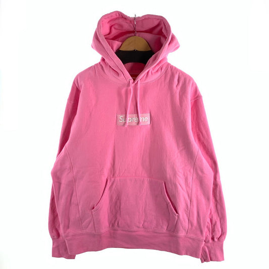 【中古品】【メンズ】 BOX LOGO HOODED SWEATSHIRT ボックスロゴ パーカー フーディー ブランド 古着 149-260505-gm-13-fuz サイズ：M カラー：ピンク 万代Net店
