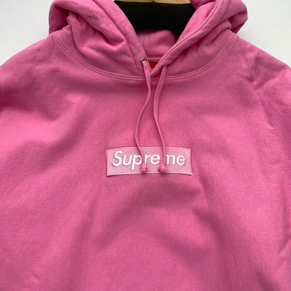 【中古品】【メンズ】 BOX LOGO HOODED SWEATSHIRT ボックスロゴ パーカー フーディー ブランド 古着 149-260505-gm-13-fuz サイズ：M カラー：ピンク 万代Net店