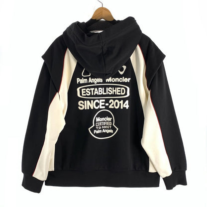【中古品】【メンズ】 MONCLER×PALM ANGELS モンクレール×パームエンジェルス HOODIE MIT WAPPEN パーカー フーディー ブランド 古着 141-260506-gm-23-fuz サイズ：M カラー：ブラック 万代Net店