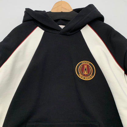 【中古品】【メンズ】 MONCLER×PALM ANGELS モンクレール×パームエンジェルス HOODIE MIT WAPPEN パーカー フーディー ブランド 古着 141-260506-gm-23-fuz サイズ：M カラー：ブラック 万代Net店