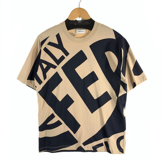 【中古品】【メンズ】 FERRAGAMO サルヴァトーレフェラガモ 半袖Tシャツ ブランド 古着 カットソー 141-260506-gm-22-fuz サイズ：L カラー：ベージュ 万代Net店