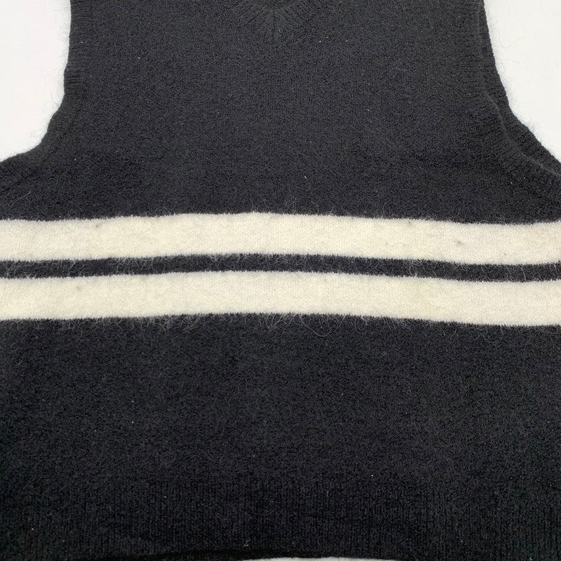 【中古品】【メンズ】 STUSSY BRUSHED MOHAIR VEST ステューシー モヘアニットベスト ブランド 古着 142-260509-gm-14-fuz サイズ：XL カラー：ブラック ホワイト 万代Net店