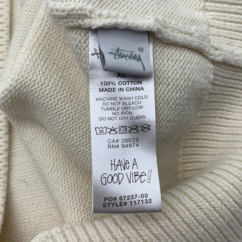 【中古品】【メンズ】 STUSSY SWEATER VEST ステューシー ニットベスト ブランド 古着 142-260509-gm-15-fuz サイズ：XL カラー：アイボリー ベージュ 万代Net店