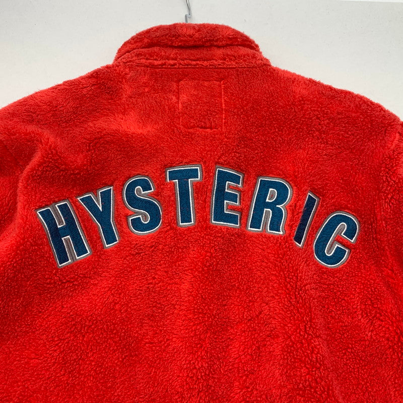【中古品】【メンズ】 HYSTERIC GLAMOUR 02193CJ04 ヒステリックグラマー ボアジャケット フリースジャケット アウター ブランド 古着 140-260509-gm-38-fuz サイズ：S カラー：レッド 万代Net店