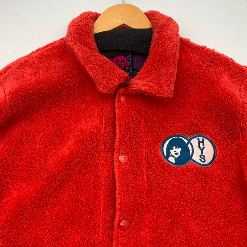 【中古品】【メンズ】 HYSTERIC GLAMOUR 02193CJ04 ヒステリックグラマー ボアジャケット フリースジャケット アウター ブランド 古着 140-260509-gm-38-fuz サイズ：S カラー：レッド 万代Net店