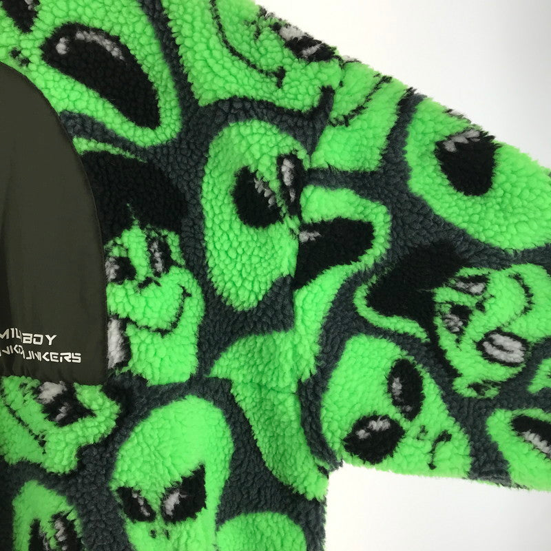 【中古品】【メンズ】 PUNK DRUNKERS × MILKBOY パンクドランカーズ ミルクボーイ 宇宙人ボアフリースジャケット GREEN/SIZE:M 147-260916-ky-06-fuzh 万代Net店