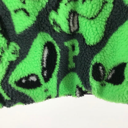 【中古品】【メンズ】 PUNK DRUNKERS × MILKBOY パンクドランカーズ ミルクボーイ 宇宙人ボアフリースジャケット GREEN/SIZE:M 147-260916-ky-06-fuzh 万代Net店