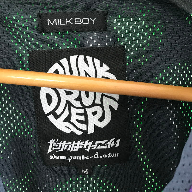 【中古品】【メンズ】 PUNK DRUNKERS × MILKBOY パンクドランカーズ ミルクボーイ 宇宙人ボアフリースジャケット GREEN/SIZE:M 147-260916-ky-06-fuzh 万代Net店