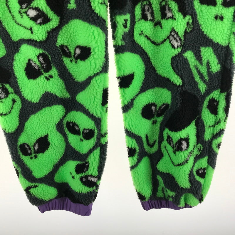 【中古品】【メンズ】 PUNK DRUNKERS × MILKBOY パンクドランカーズ ミルクボーイ 宇宙人ボアフリース パンツカラーGREEN SIZE:M 158-260916-ky-07-fuzh 万代Net店