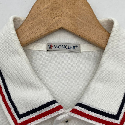【中古品】【メンズ】 MONCLER B10918317100 MAGLIA POLO MANICA CORTA モンクレール ポロシャツ 半袖 ブランド 古着 141-260509-gm-07-fuz サイズ：S カラー：ホワイト 万代Net店