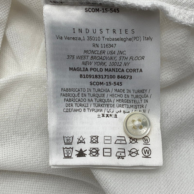 【中古品】【メンズ】 MONCLER B10918317100 MAGLIA POLO MANICA CORTA モンクレール ポロシャツ 半袖 ブランド 古着 141-260509-gm-07-fuz サイズ：S カラー：ホワイト 万代Net店