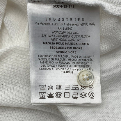 【中古品】【メンズ】 MONCLER B10918317100 MAGLIA POLO MANICA CORTA モンクレール ポロシャツ 半袖 ブランド 古着 141-260509-gm-07-fuz サイズ：S カラー：ホワイト 万代Net店