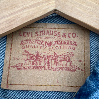 【中古品】【メンズ】 LEVI’S 75525 DENIM JACKET リーバイス デニムジャケット アウター オーバーサイズ ブランド 古着 145-260628-gm-12-fuz サイズ：L カラー：ブルー 万代Net店