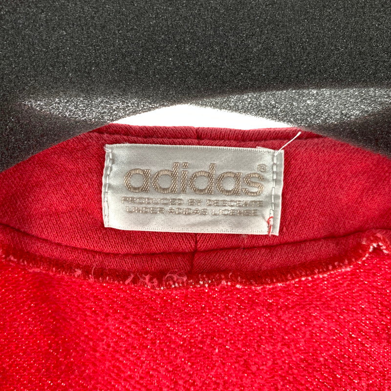 【中古品】【メンズ】 ADIDAS アディダス ベースボールシャツ スウェット 80年代 半袖 トップス 古着 148-260607-mh-29-fuz サイズ：L カラー：レッド 万代Net店