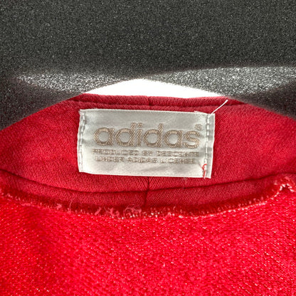【中古品】【メンズ】 ADIDAS アディダス ベースボールシャツ スウェット 80年代 半袖 トップス 古着 148-260607-mh-29-fuz サイズ：L カラー：レッド 万代Net店