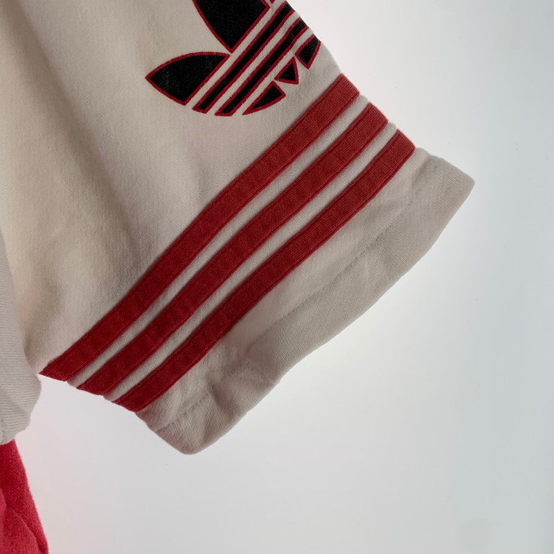 【中古品】【メンズ】 ADIDAS アディダス ベースボールシャツ スウェット 80年代 半袖 トップス 古着 148-260607-mh-29-fuz サイズ：L カラー：レッド 万代Net店
