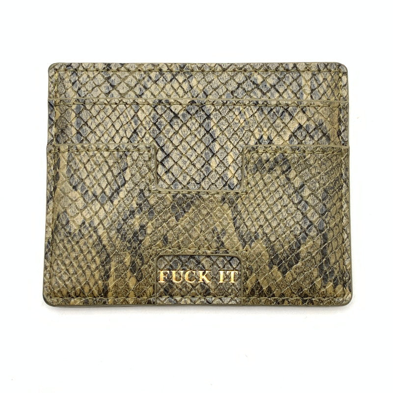 【中古品】【メンズ/レディース】 HUF FUCK IT CARDHOLDER ハフ カードホルダー カードケース パスケース ブランド 200-260509-gm-18-fuz カラー：スネークスキン 総柄 万代Net店