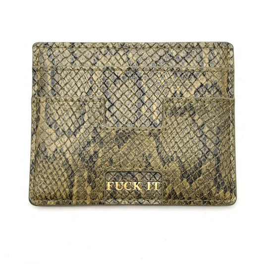【中古品】【メンズ/レディース】 HUF FUCK IT CARDHOLDER ハフ カードホルダー カードケース パスケース ブランド 200-260509-gm-18-fuz カラー：スネークスキン 総柄 万代Net店
