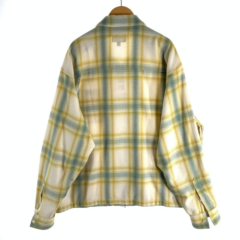 【中古品】【メンズ】 HUF 89 OUTLINE PLAID ZIP SHIRT ハフ 長袖シャツ ジップアップ ブランド 古着 142-260509-gm-34-fuz サイズ：L カラー：イエロー グリーン 万代Net店