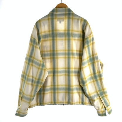 【中古品】【メンズ】 HUF 89 OUTLINE PLAID ZIP SHIRT ハフ 長袖シャツ ジップアップ ブランド 古着 142-260509-gm-34-fuz サイズ：L カラー：イエロー グリーン 万代Net店
