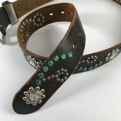 【中古品】【メンズ】 USED スタッズベルト BROWN ※使用感有 歪みあり ベルト 205-260529-io-15-fuzh 万代Net店