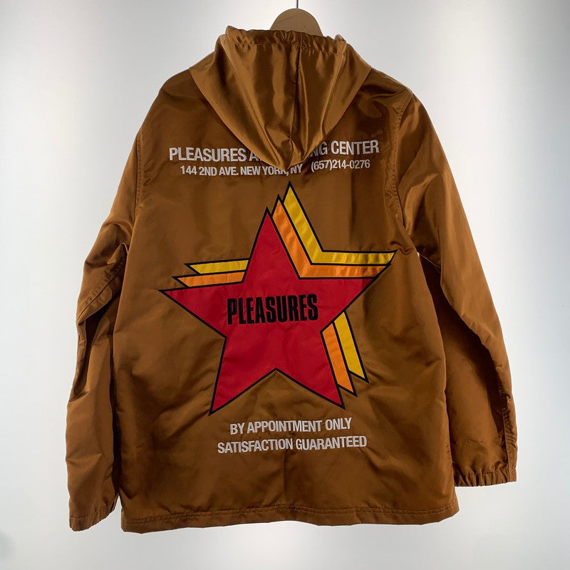 【中古品】【メンズ】 PLEASURES プレジャーズ ナイロンジャケット 上着 アウター BROWN/SIZE:L ※汚れ・ほつれ・使用感あり 142-260916-io-07-fuzh カラー：ブラウン 万代Net店