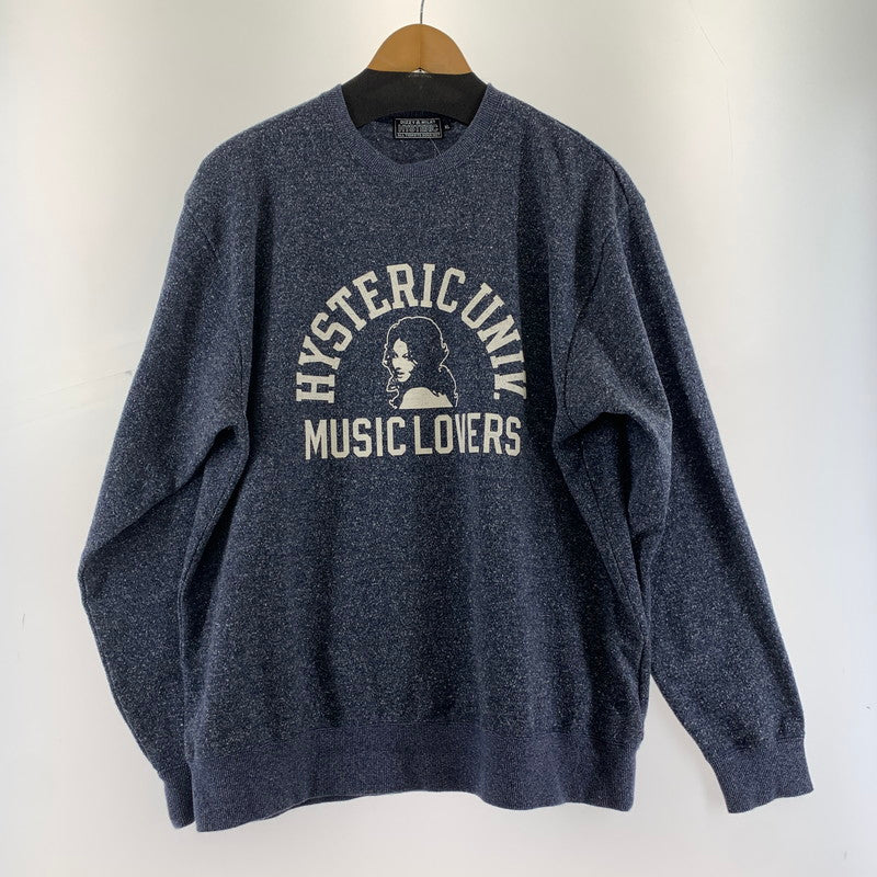 【中古品】【メンズ】 HYSTERIC GLAMOUR ヒステリックグラマー MUSIC LOVERS ニットスウェット メンズ ブルー XLサイズ 140-260512-io-14-fuzh 万代Net店