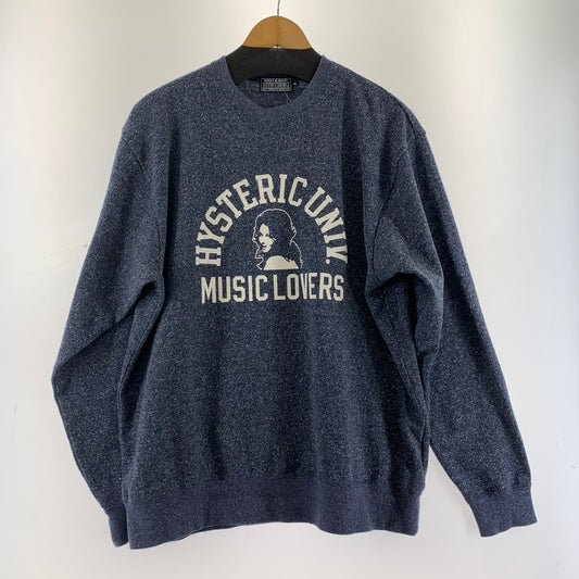 【中古品】【メンズ】 HYSTERIC GLAMOUR ヒステリックグラマー MUSIC LOVERS ニットスウェット メンズ ブルー XLサイズ 140-260512-io-14-fuzh 万代Net店