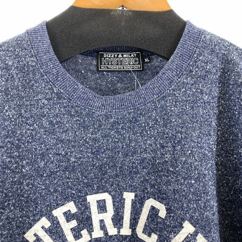 【中古品】【メンズ】 HYSTERIC GLAMOUR ヒステリックグラマー MUSIC LOVERS ニットスウェット メンズ ブルー XLサイズ 140-260512-io-14-fuzh 万代Net店