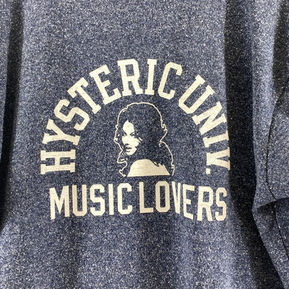 【中古品】【メンズ】 HYSTERIC GLAMOUR ヒステリックグラマー MUSIC LOVERS ニットスウェット メンズ ブルー XLサイズ 140-260512-io-14-fuzh 万代Net店