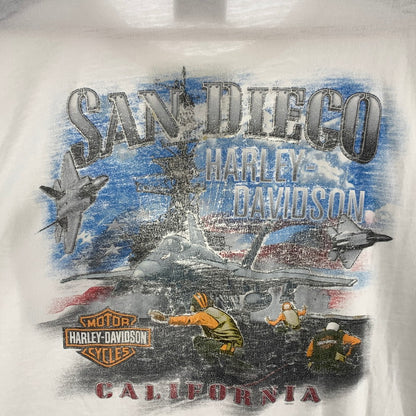 【中古品】【メンズ】 HARLEY-DAVIDSON SS TEE WHITE ハーレーダビッドソン 半袖Tシャツ カットソー ブランド 古着 145-260628-gm-17-fuz サイズ：不明 カラー：ホワイト 万代Net店