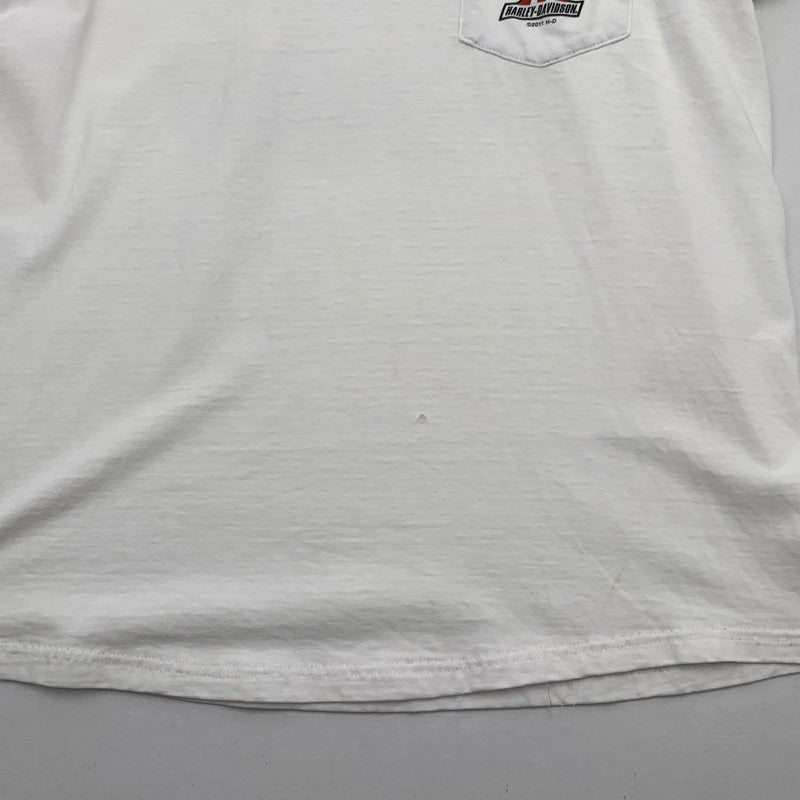 【中古品】【メンズ】 HARLEY-DAVIDSON SS TEE WHITE ハーレーダビッドソン 半袖Tシャツ カットソー ブランド 古着 145-260628-gm-17-fuz サイズ：不明 カラー：ホワイト 万代Net店