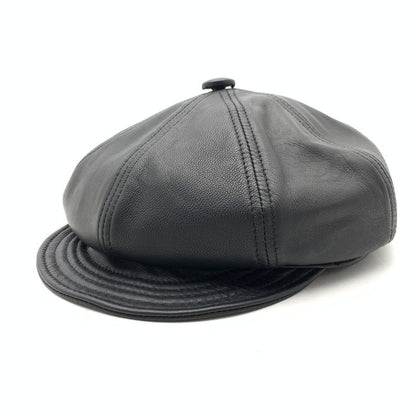 【中古品】【メンズ】 NEW YORK HAT ニューヨークハット レザーキャスケット ブランド 帽子 185-260627-gm-39-fuz サイズ：XXL カラー：ブラック 万代Net店