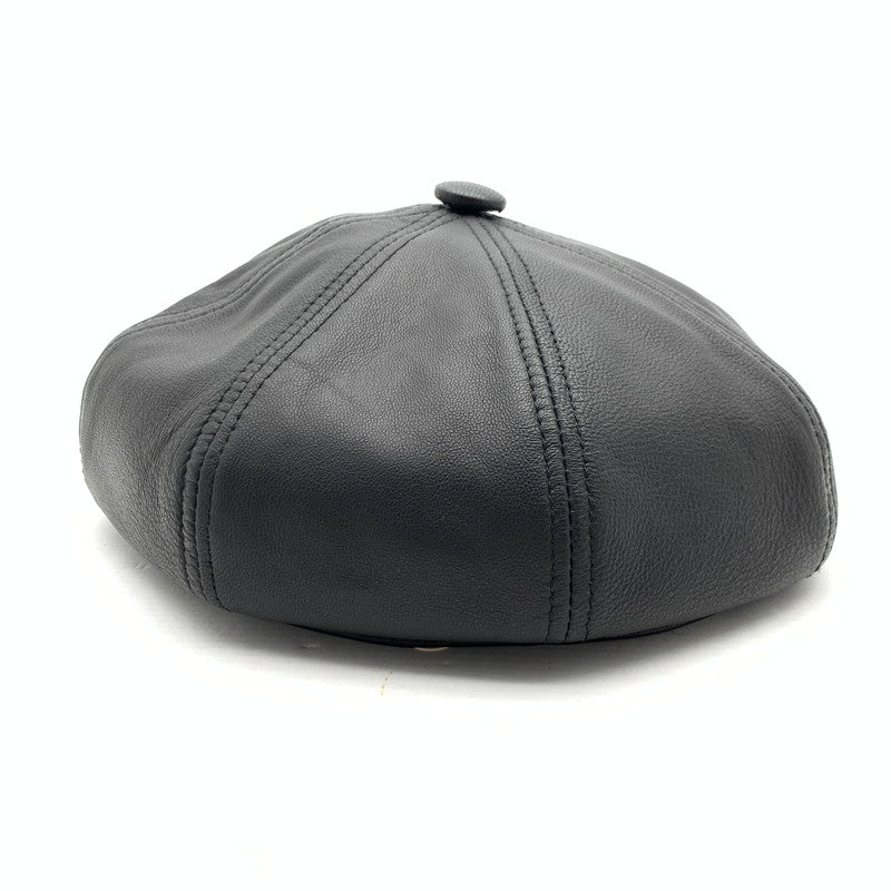 【中古品】【メンズ】 NEW YORK HAT ニューヨークハット レザーキャスケット ブランド 帽子 185-260627-gm-39-fuz サイズ：XXL カラー：ブラック 万代Net店