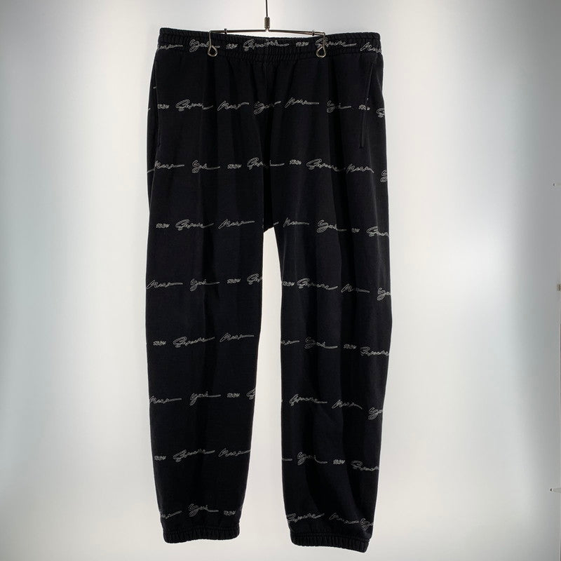 【中古品】【メンズ】 SUPREME シュプリーム SCRIPT STIPE SWEATPANTS スクリプト ストライプ スウェットパンツ メンズ Lサイズ ブラック 149-260517-io-05-fuzh 万代Net店