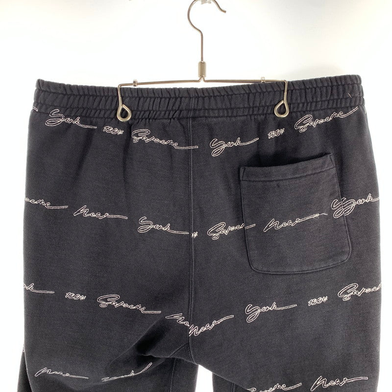 【中古品】【メンズ】 SUPREME シュプリーム SCRIPT STIPE SWEATPANTS スクリプト ストライプ スウェットパンツ メンズ Lサイズ ブラック 149-260517-io-05-fuzh 万代Net店