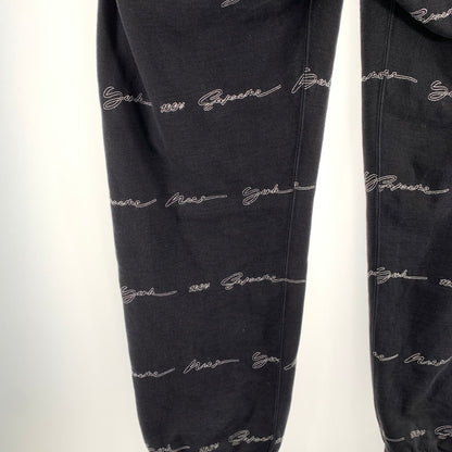 【中古品】【メンズ】 SUPREME シュプリーム SCRIPT STIPE SWEATPANTS スクリプト ストライプ スウェットパンツ メンズ Lサイズ ブラック 149-260517-io-05-fuzh 万代Net店