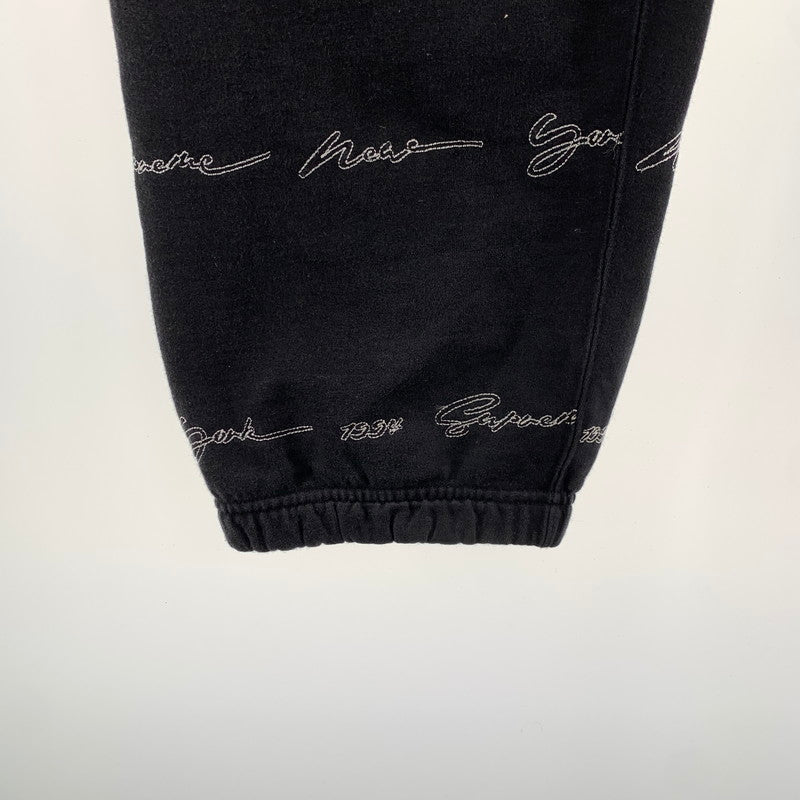 【中古品】【メンズ】 SUPREME シュプリーム SCRIPT STIPE SWEATPANTS スクリプト ストライプ スウェットパンツ メンズ Lサイズ ブラック 149-260517-io-05-fuzh 万代Net店