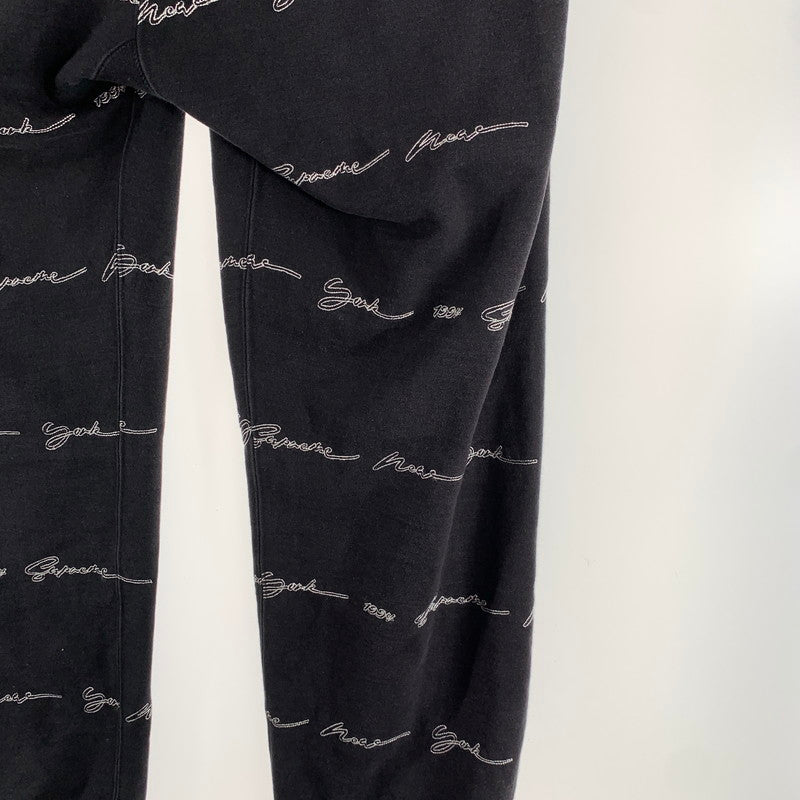【中古品】【メンズ】 SUPREME シュプリーム SCRIPT STIPE SWEATPANTS スクリプト ストライプ スウェットパンツ メンズ Lサイズ ブラック 149-260517-io-05-fuzh 万代Net店