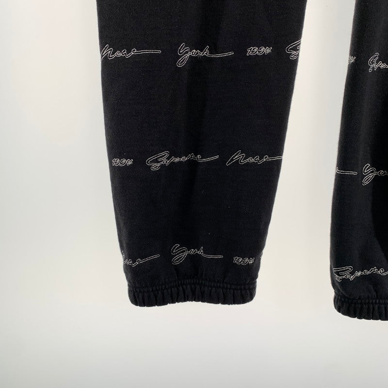 【中古品】【メンズ】 SUPREME シュプリーム SCRIPT STIPE SWEATPANTS スクリプト ストライプ スウェットパンツ メンズ Lサイズ ブラック 149-260517-io-05-fuzh 万代Net店